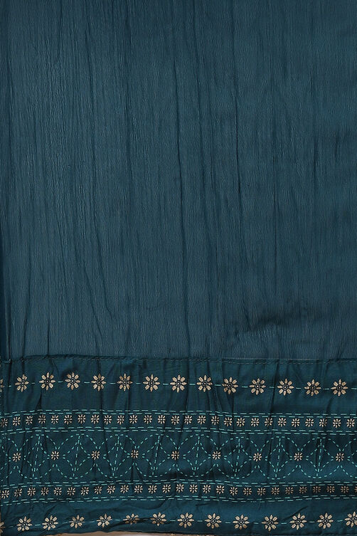 Dark Green Art Silk  Dupatta image number 1